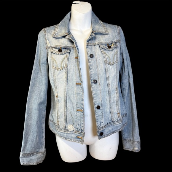 Hollister Surf 1972 Women’s Jean Jacket Medium Blue - Picture 1 of 8